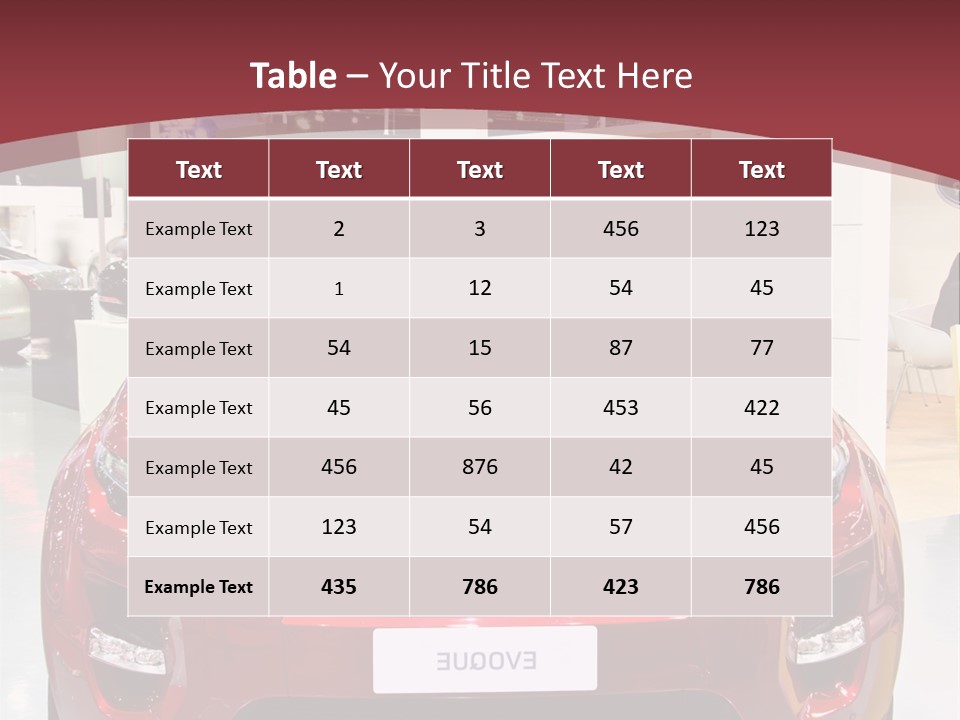 A Red Car Is On Display At A Show PowerPoint Template
