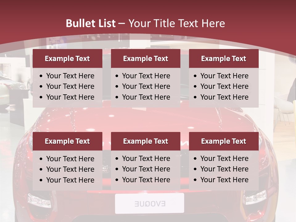 A Red Car Is On Display At A Show PowerPoint Template