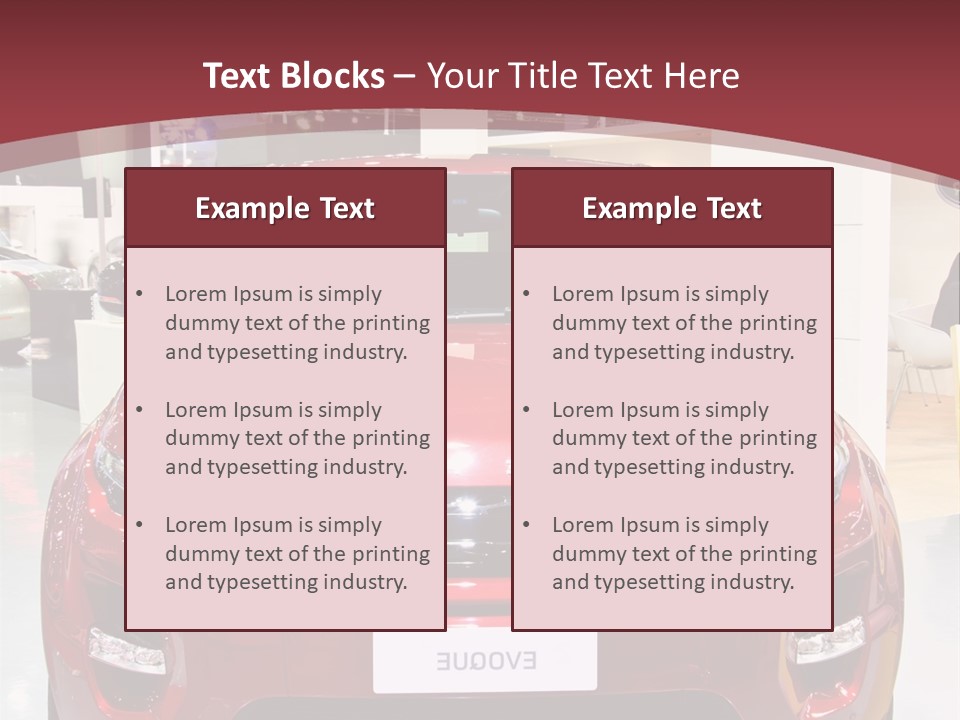 A Red Car Is On Display At A Show PowerPoint Template