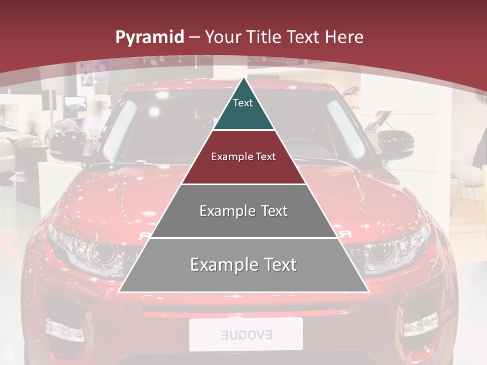 A Red Car Is On Display At A Show PowerPoint Template