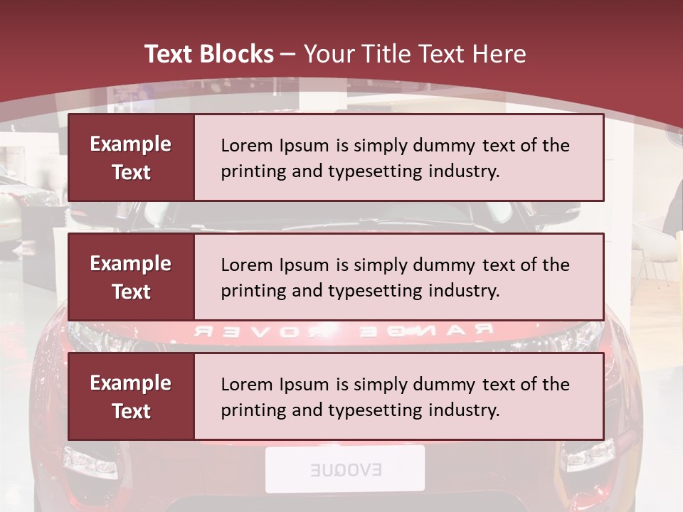 A Red Car Is On Display At A Show PowerPoint Template