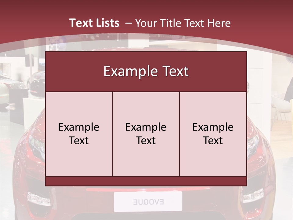 A Red Car Is On Display At A Show PowerPoint Template