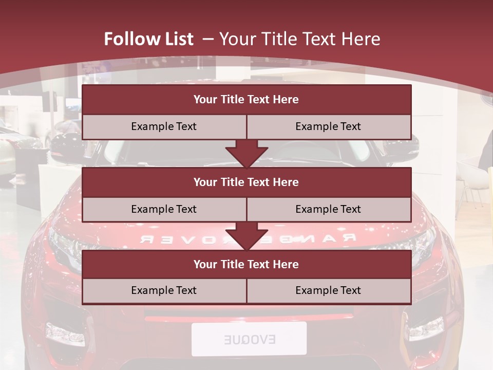 A Red Car Is On Display At A Show PowerPoint Template