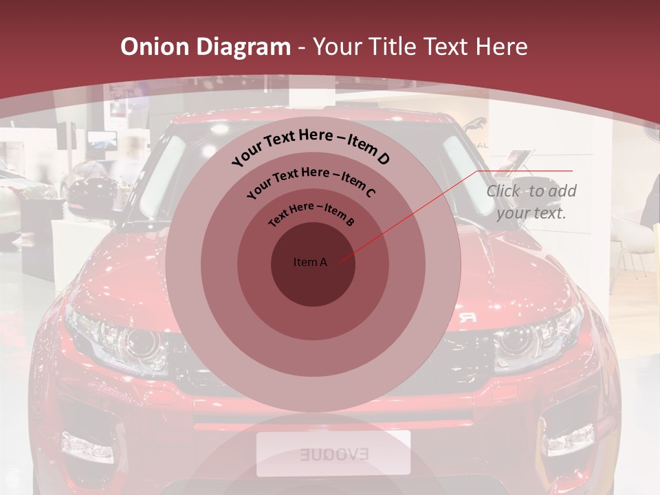 A Red Car Is On Display At A Show PowerPoint Template