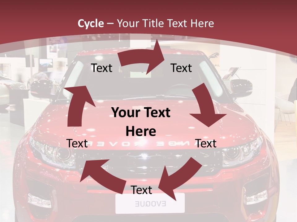 A Red Car Is On Display At A Show PowerPoint Template