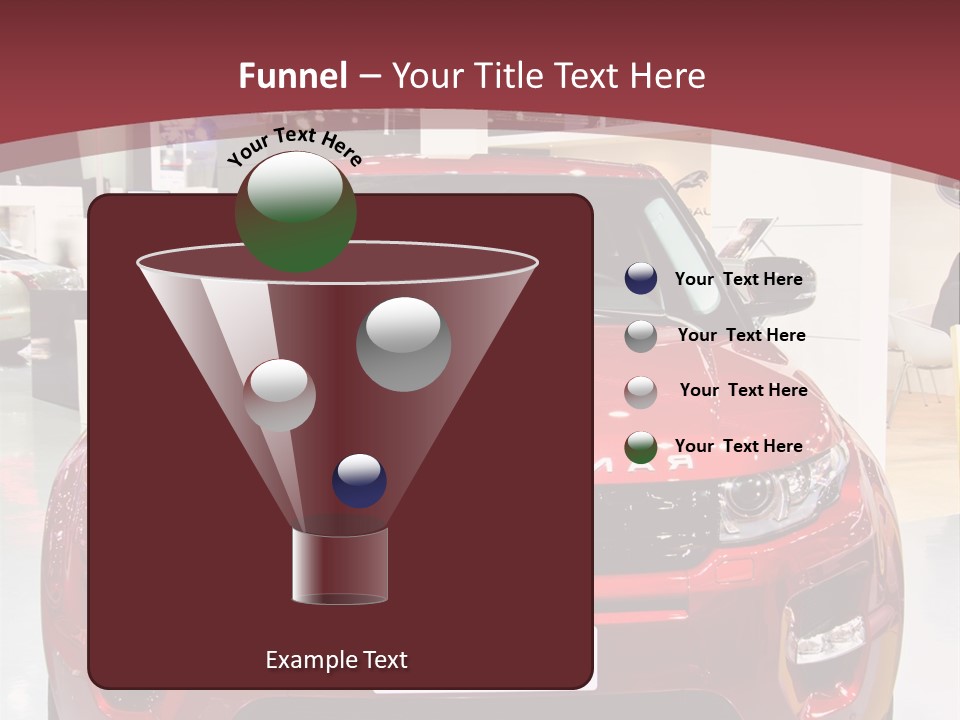 A Red Car Is On Display At A Show PowerPoint Template
