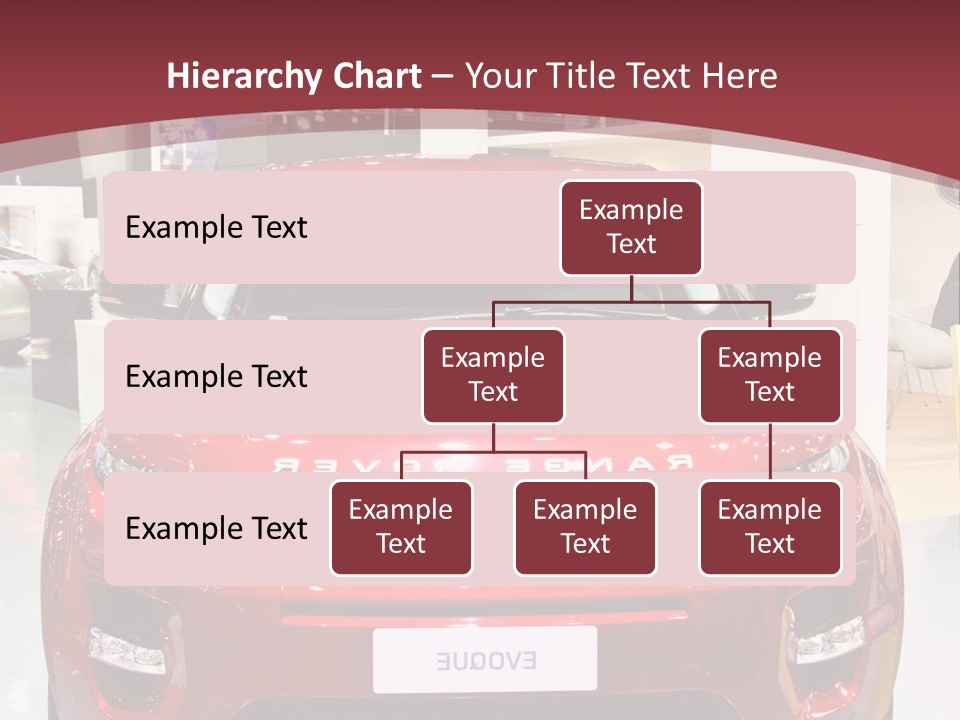 A Red Car Is On Display At A Show PowerPoint Template