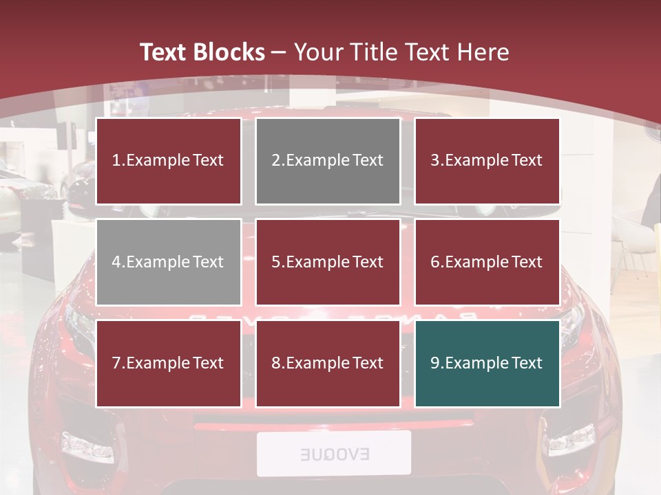 A Red Car Is On Display At A Show PowerPoint Template