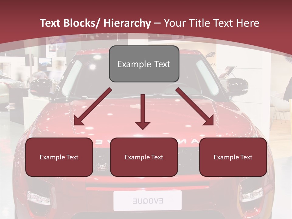 A Red Car Is On Display At A Show PowerPoint Template