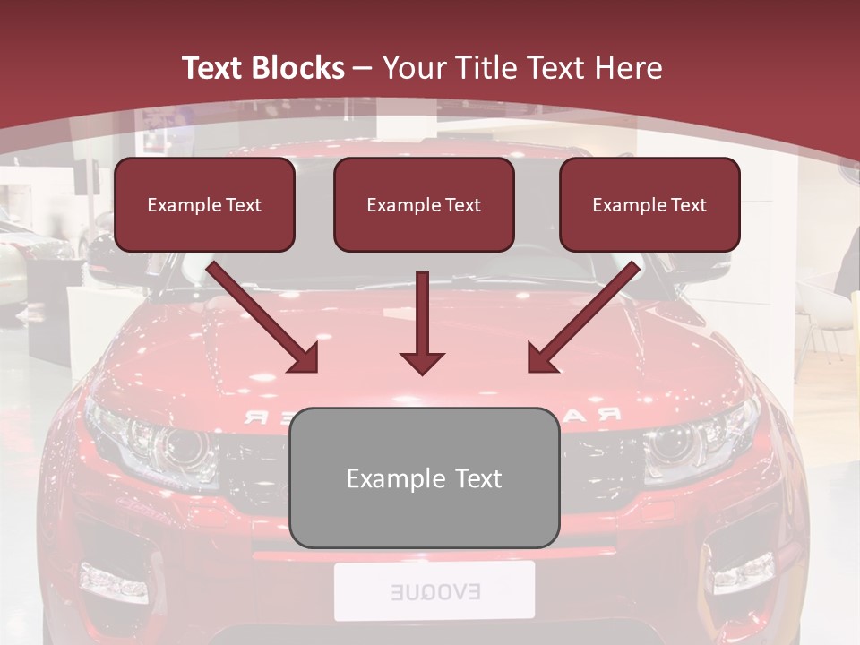 A Red Car Is On Display At A Show PowerPoint Template