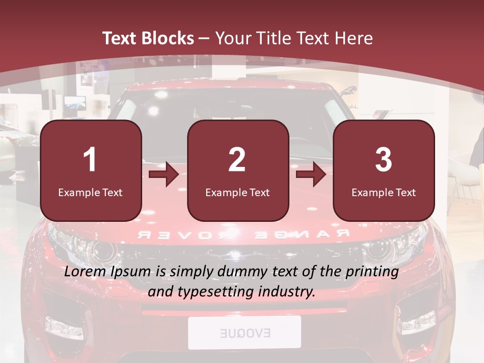 A Red Car Is On Display At A Show PowerPoint Template
