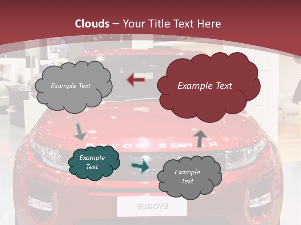 A Red Car Is On Display At A Show PowerPoint Template