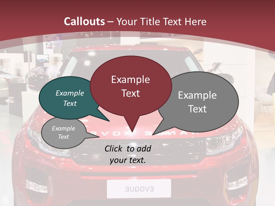A Red Car Is On Display At A Show PowerPoint Template