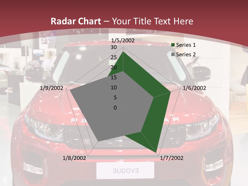 A Red Car Is On Display At A Show PowerPoint Template