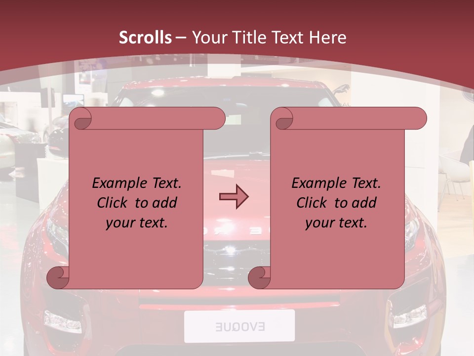 A Red Car Is On Display At A Show PowerPoint Template