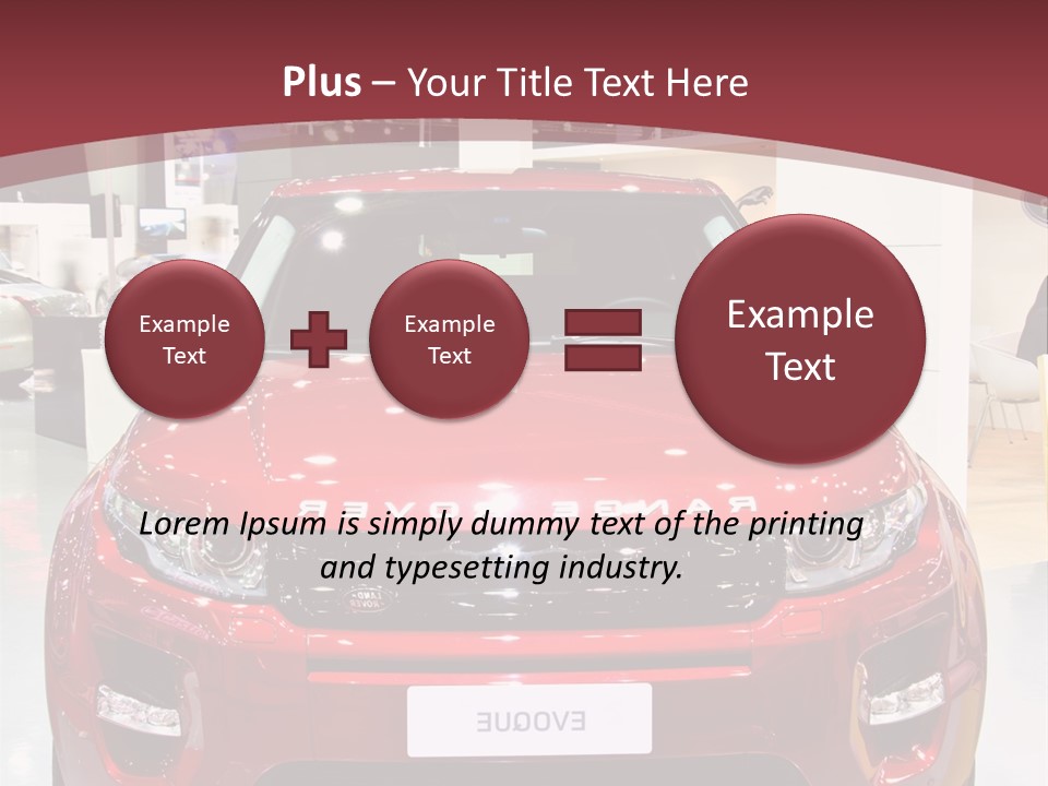 A Red Car Is On Display At A Show PowerPoint Template