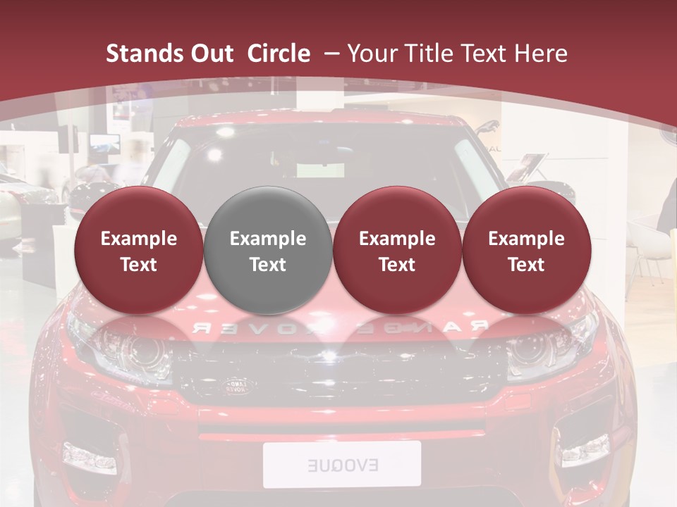 A Red Car Is On Display At A Show PowerPoint Template
