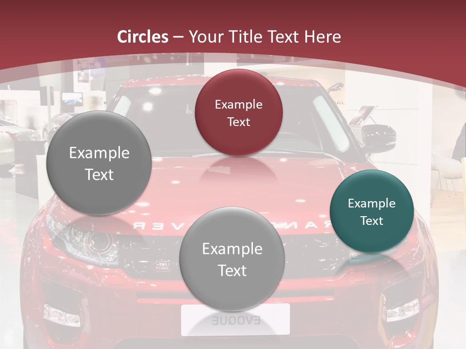A Red Car Is On Display At A Show PowerPoint Template