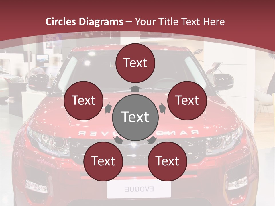 A Red Car Is On Display At A Show PowerPoint Template