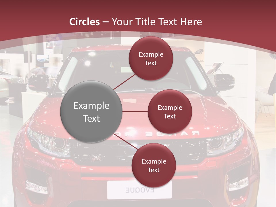 A Red Car Is On Display At A Show PowerPoint Template