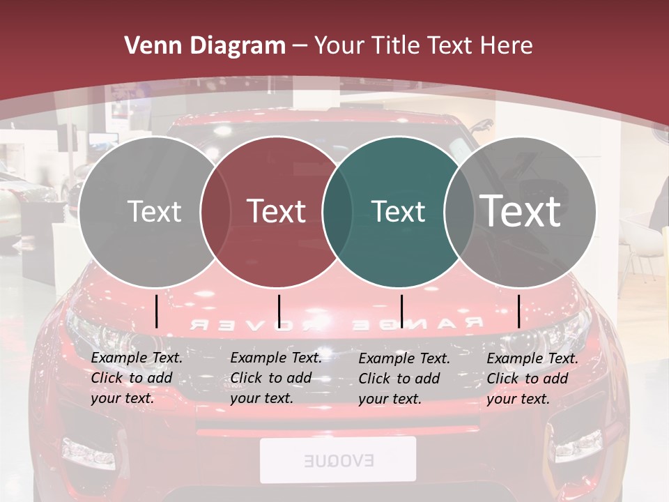 A Red Car Is On Display At A Show PowerPoint Template