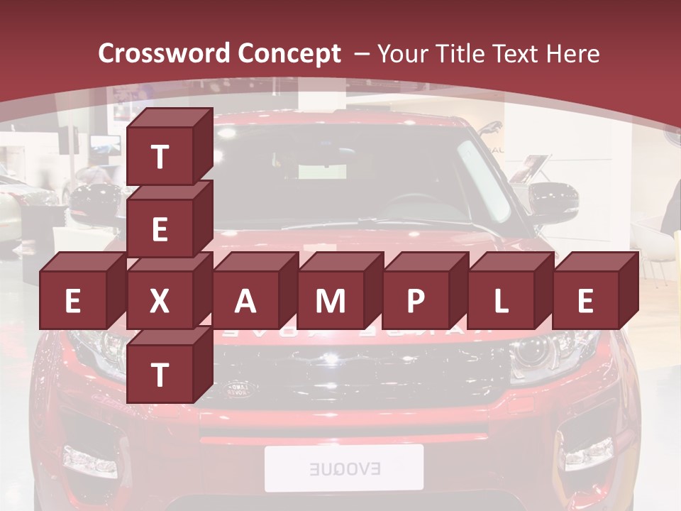 A Red Car Is On Display At A Show PowerPoint Template
