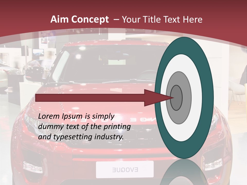 A Red Car Is On Display At A Show PowerPoint Template