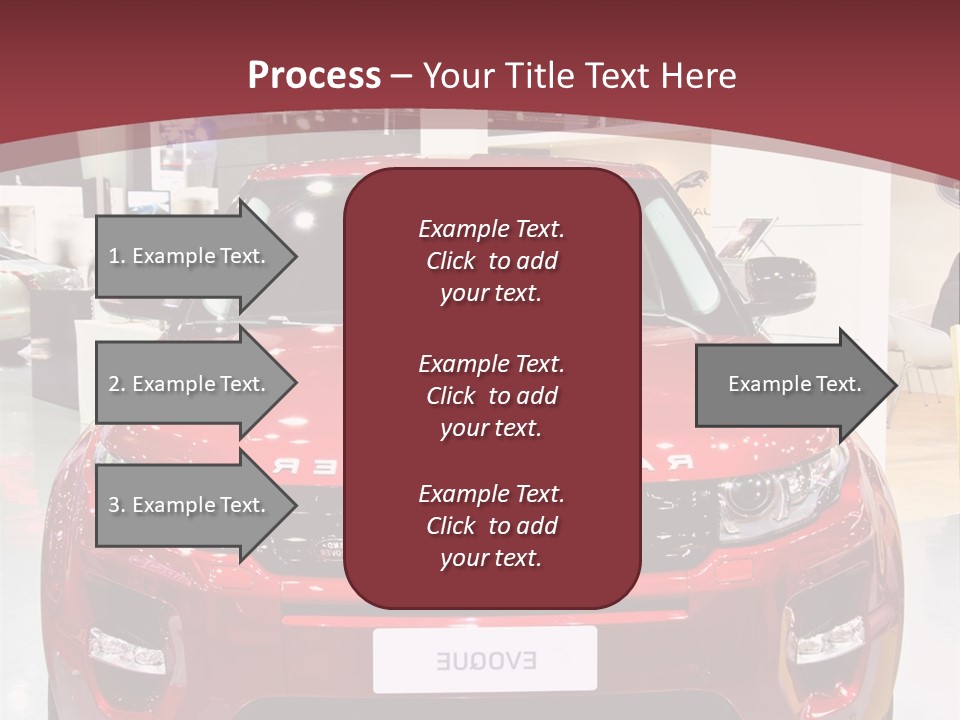 A Red Car Is On Display At A Show PowerPoint Template