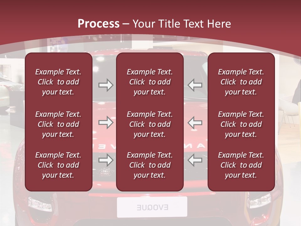A Red Car Is On Display At A Show PowerPoint Template