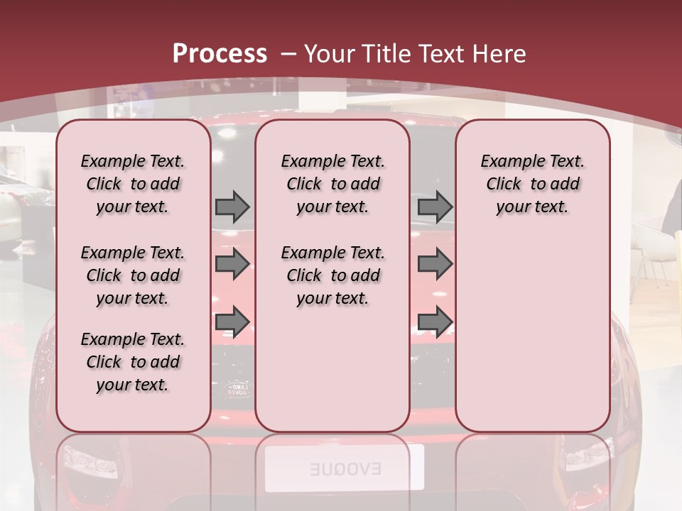 A Red Car Is On Display At A Show PowerPoint Template