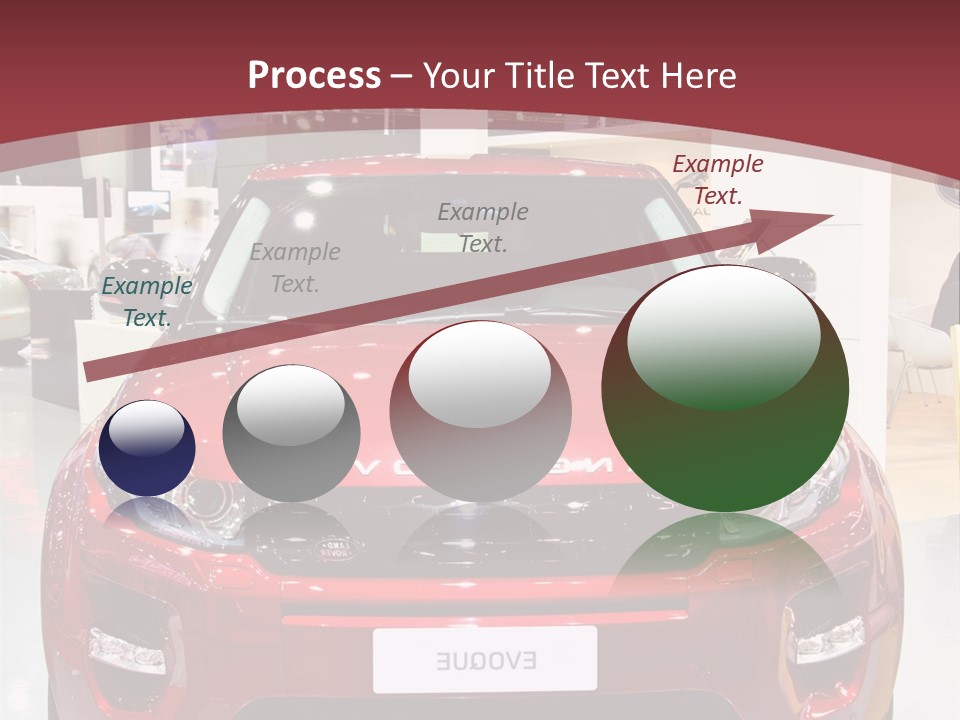 A Red Car Is On Display At A Show PowerPoint Template