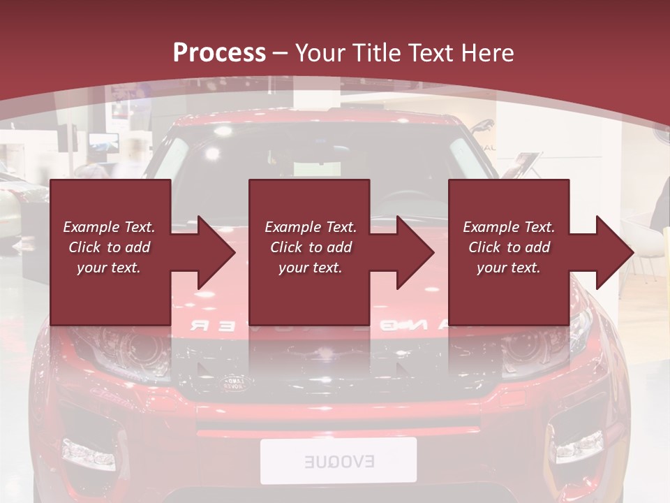 A Red Car Is On Display At A Show PowerPoint Template