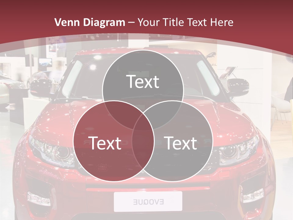 A Red Car Is On Display At A Show PowerPoint Template