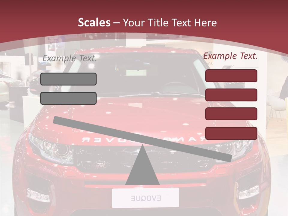 A Red Car Is On Display At A Show PowerPoint Template