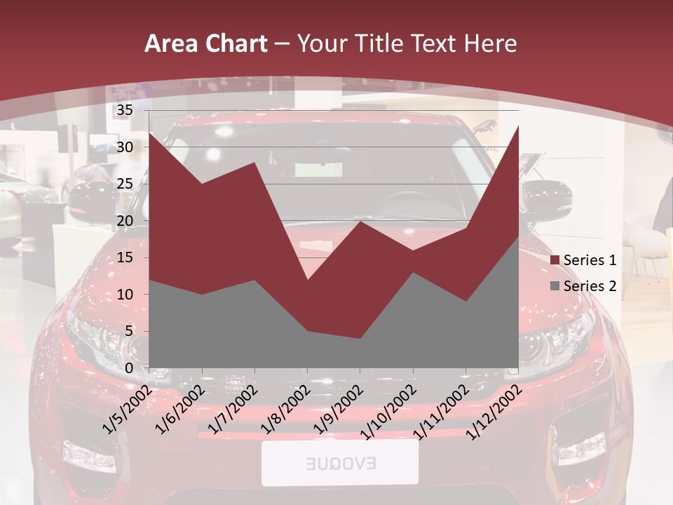 A Red Car Is On Display At A Show PowerPoint Template