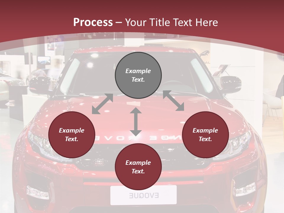 A Red Car Is On Display At A Show PowerPoint Template