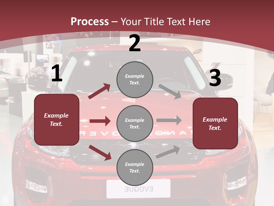 A Red Car Is On Display At A Show PowerPoint Template