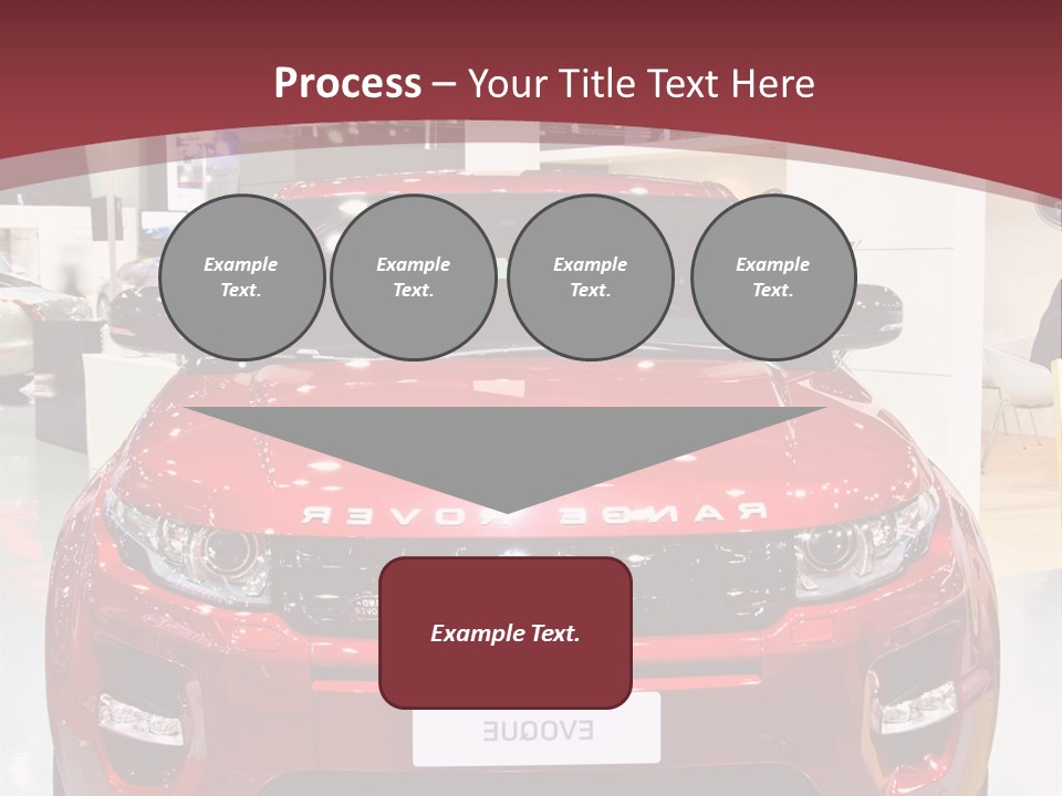 A Red Car Is On Display At A Show PowerPoint Template