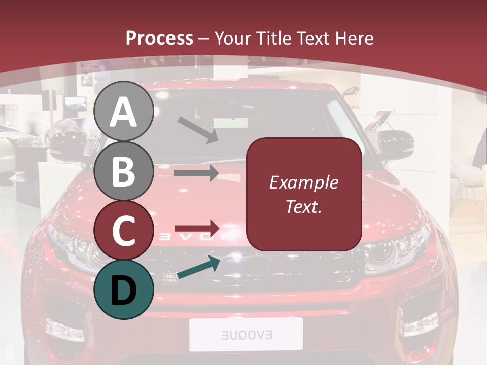 A Red Car Is On Display At A Show PowerPoint Template