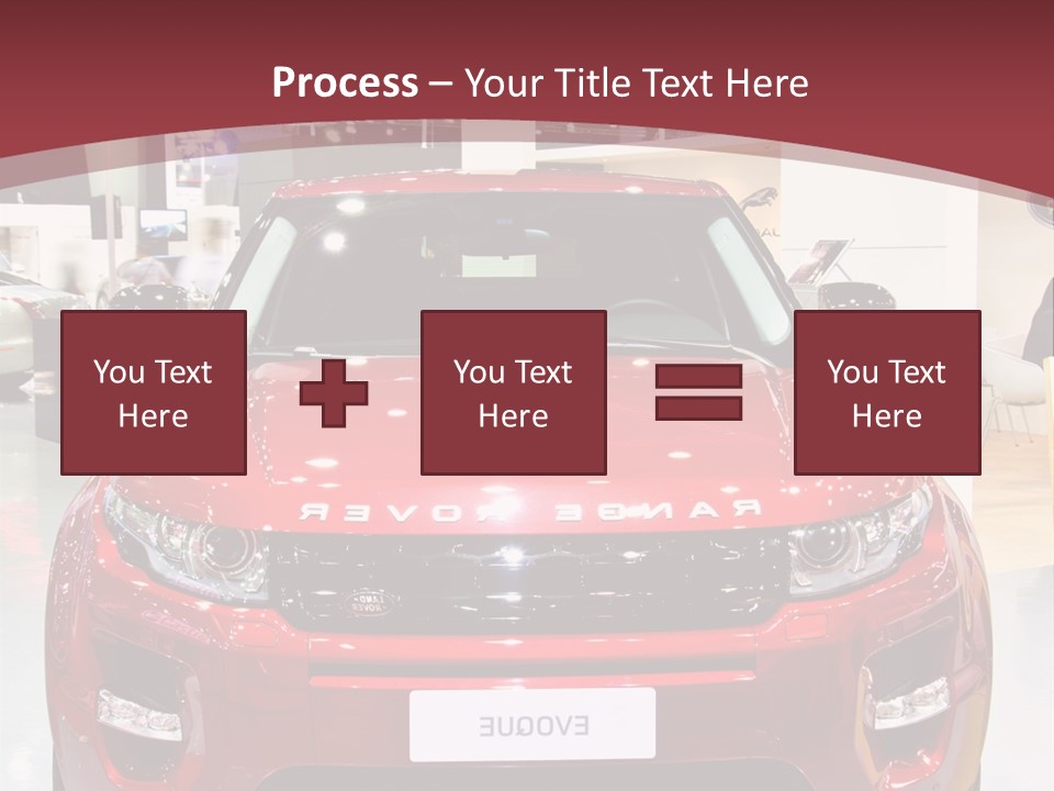 A Red Car Is On Display At A Show PowerPoint Template