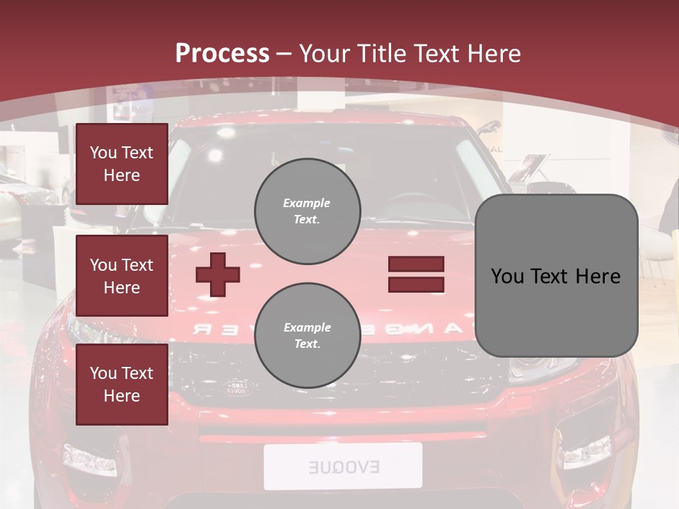 A Red Car Is On Display At A Show PowerPoint Template