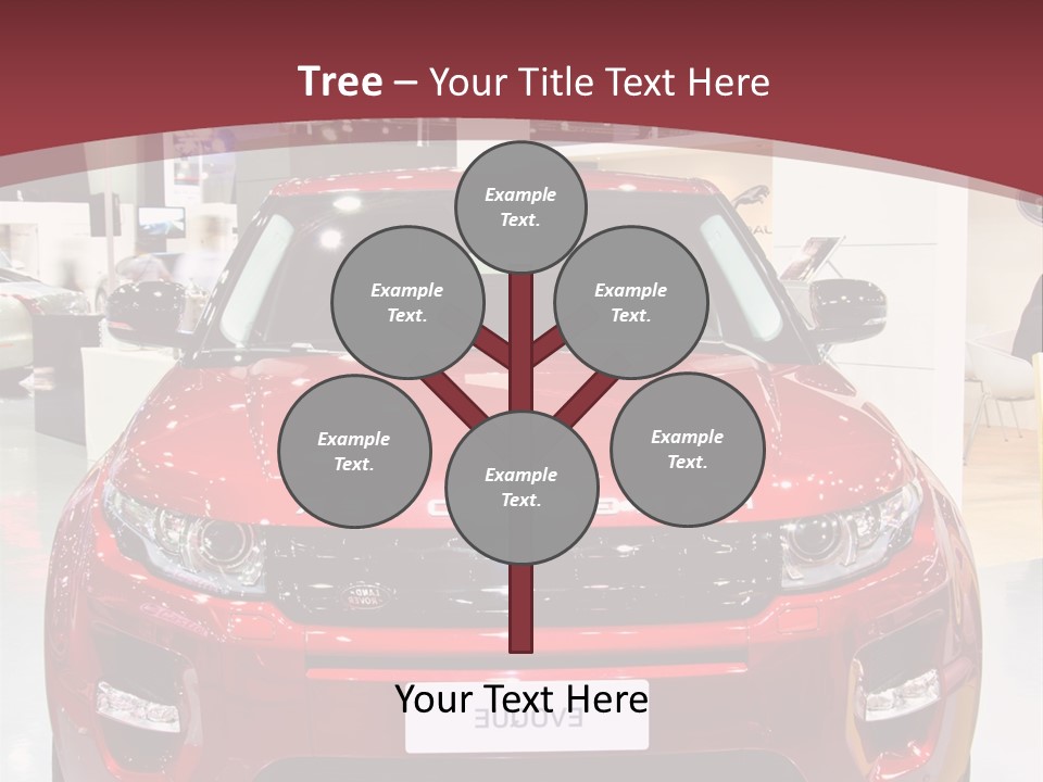 A Red Car Is On Display At A Show PowerPoint Template