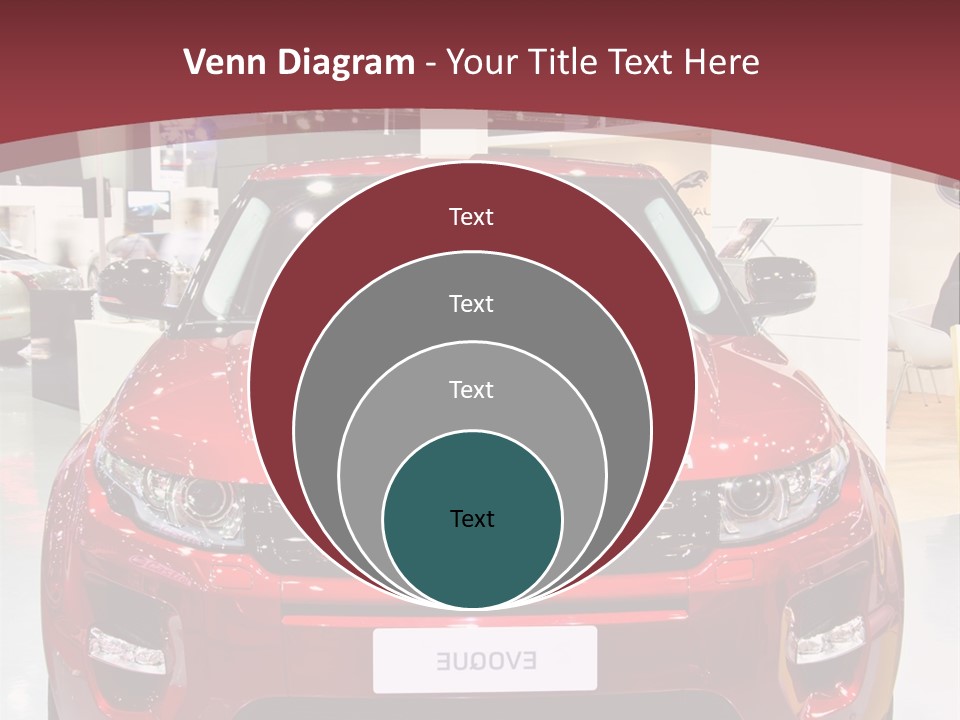 A Red Car Is On Display At A Show PowerPoint Template