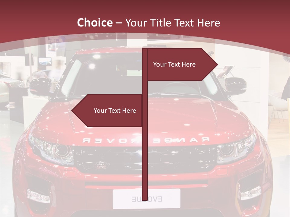 A Red Car Is On Display At A Show PowerPoint Template