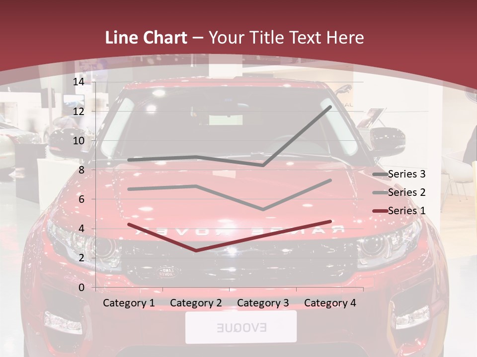 A Red Car Is On Display At A Show PowerPoint Template