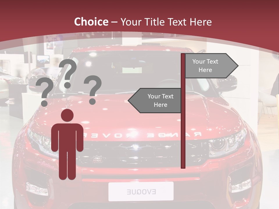 A Red Car Is On Display At A Show PowerPoint Template