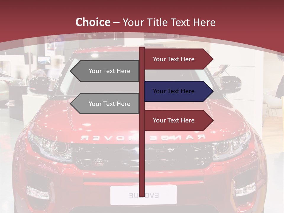 A Red Car Is On Display At A Show PowerPoint Template
