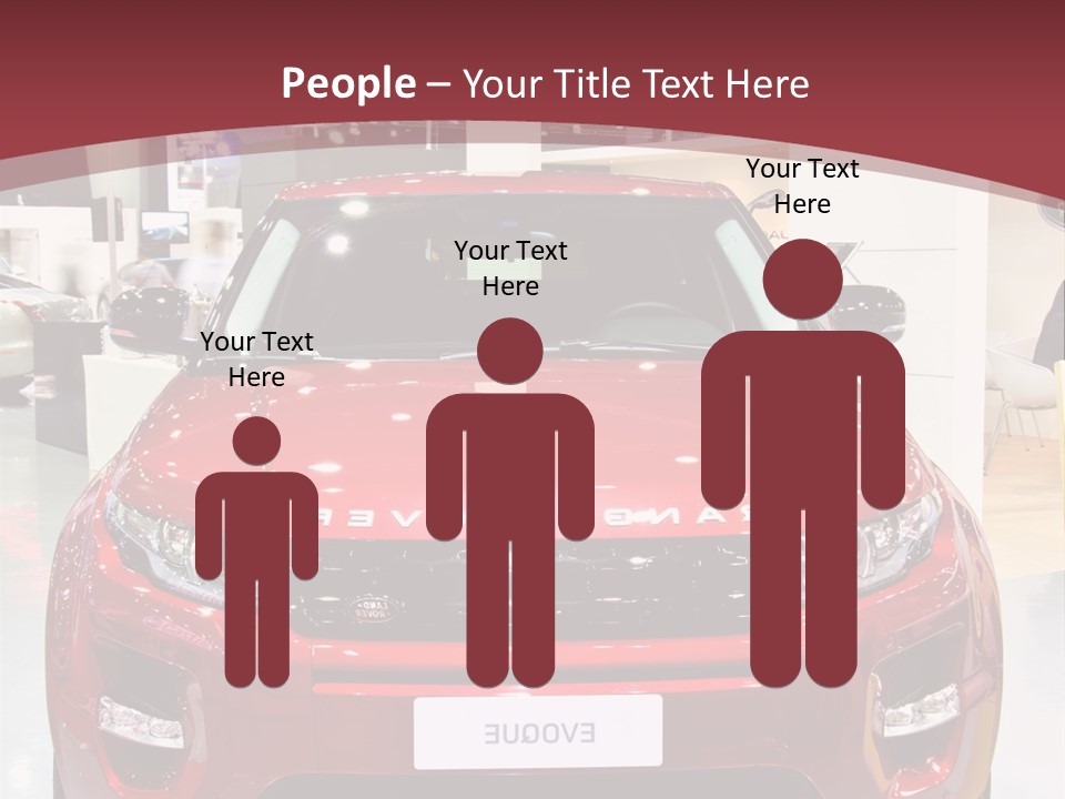 A Red Car Is On Display At A Show PowerPoint Template