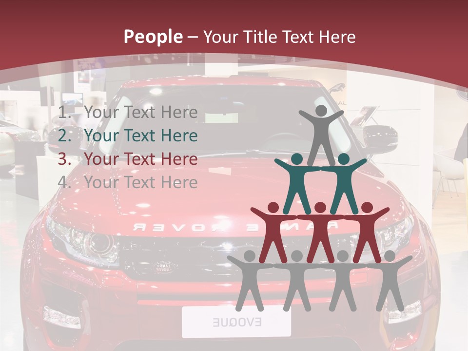 A Red Car Is On Display At A Show PowerPoint Template
