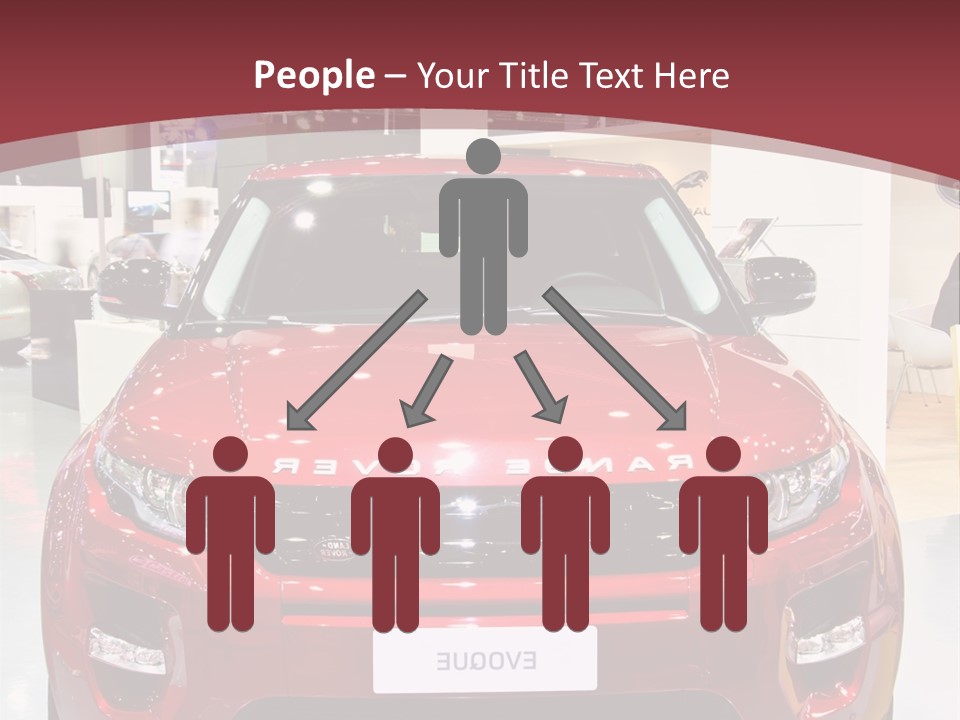 A Red Car Is On Display At A Show PowerPoint Template